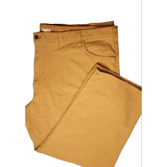 Carhartt Mens Pants 54x30 Relaxed Fit Light Brown Rugged Flex Rigby Cotton